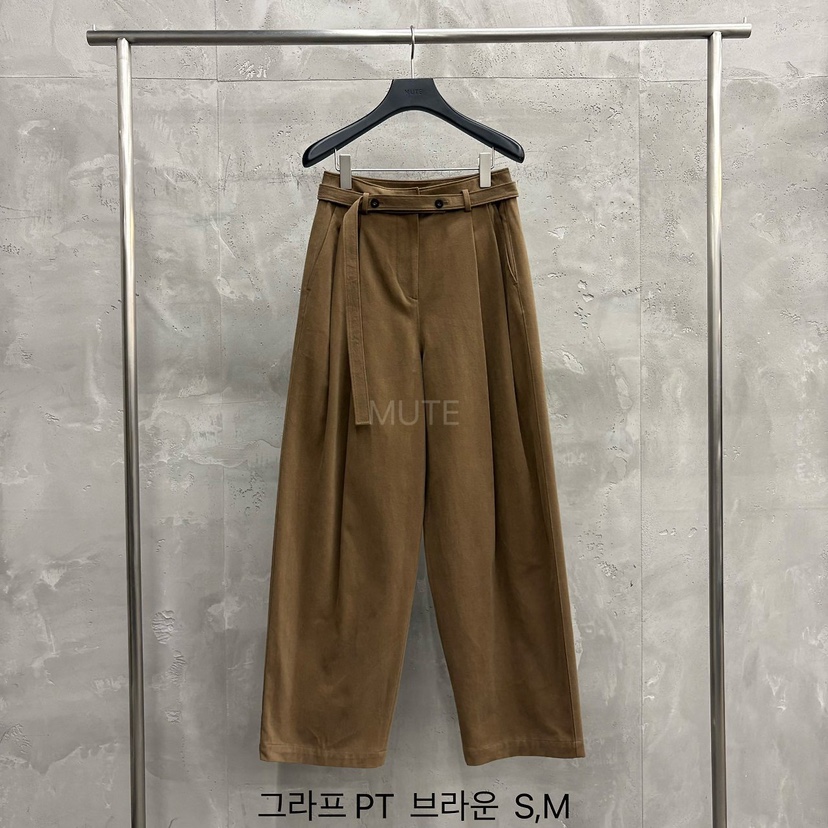MUTE-P東大門實拍女裝新品時尚休閑推薦熱賣休閑褲含腰帶MUTE休閑褲圖色3