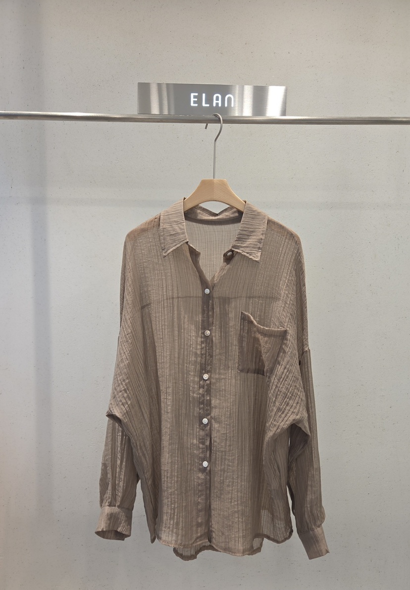 ELAN韓國直郵女裝新款真品人氣熱賣推薦時尚襯衫蕾絲衫褶皺ELAN襯衫/蕾絲衫圖色1