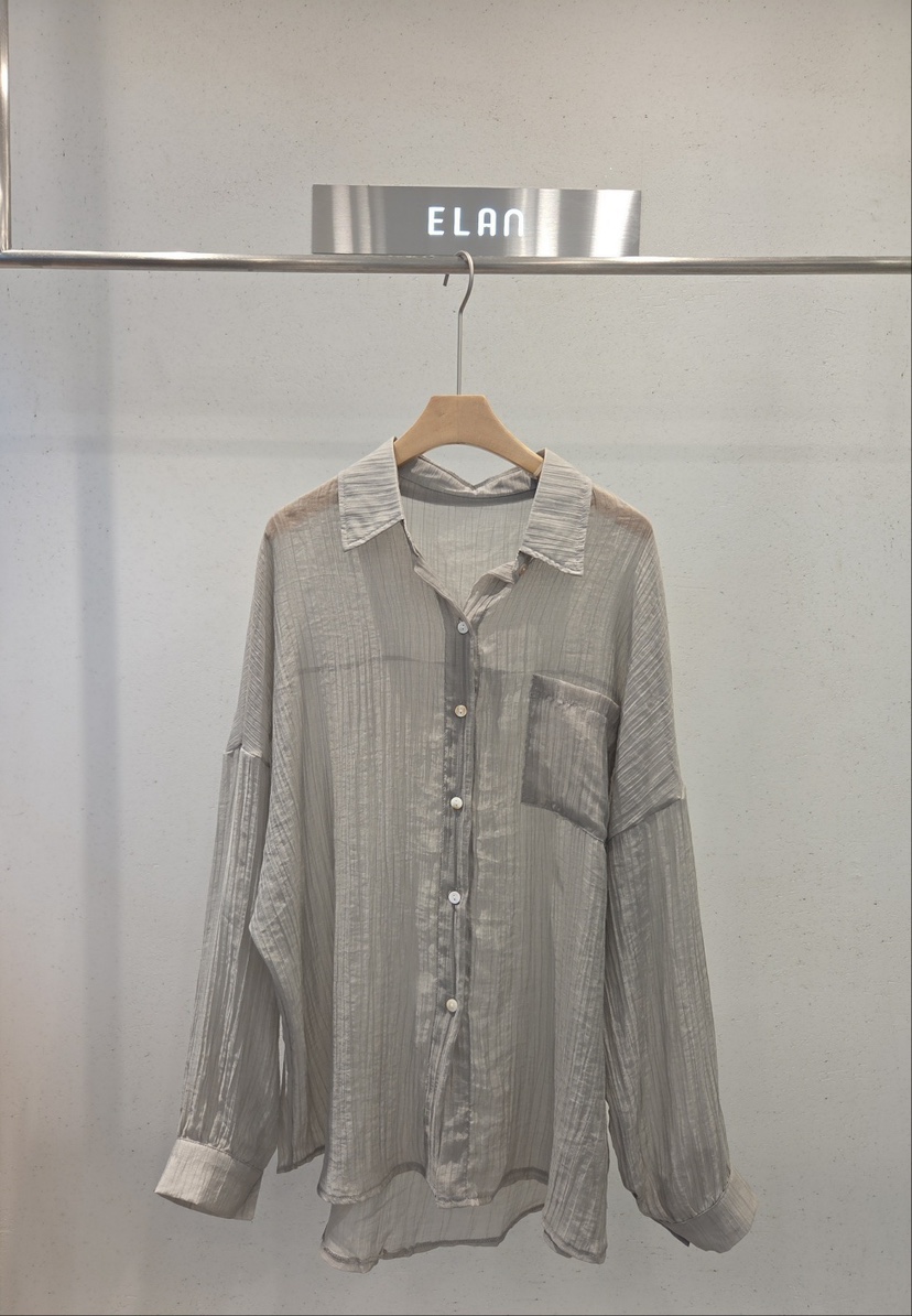 ELAN韓國直郵女裝新款真品人氣熱賣推薦時尚襯衫蕾絲衫褶皺ELAN襯衫/蕾絲衫圖色2