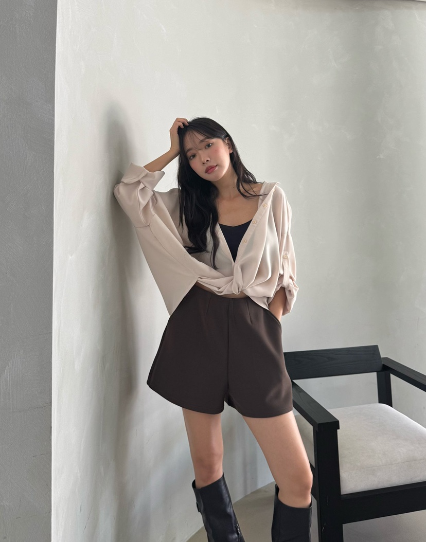MARIGOLD韓國代購女裝新款推薦人氣真品熱賣襯衫蕾絲衫扭曲MARIGOLD襯衫/蕾絲衫