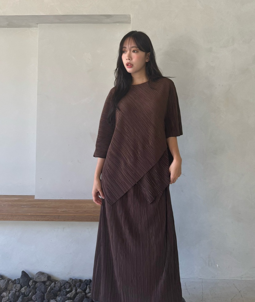 MARIGOLD東大門實拍女裝新款時尚人氣推薦熱賣休閑長裙褶裙MARIGOLD長裙