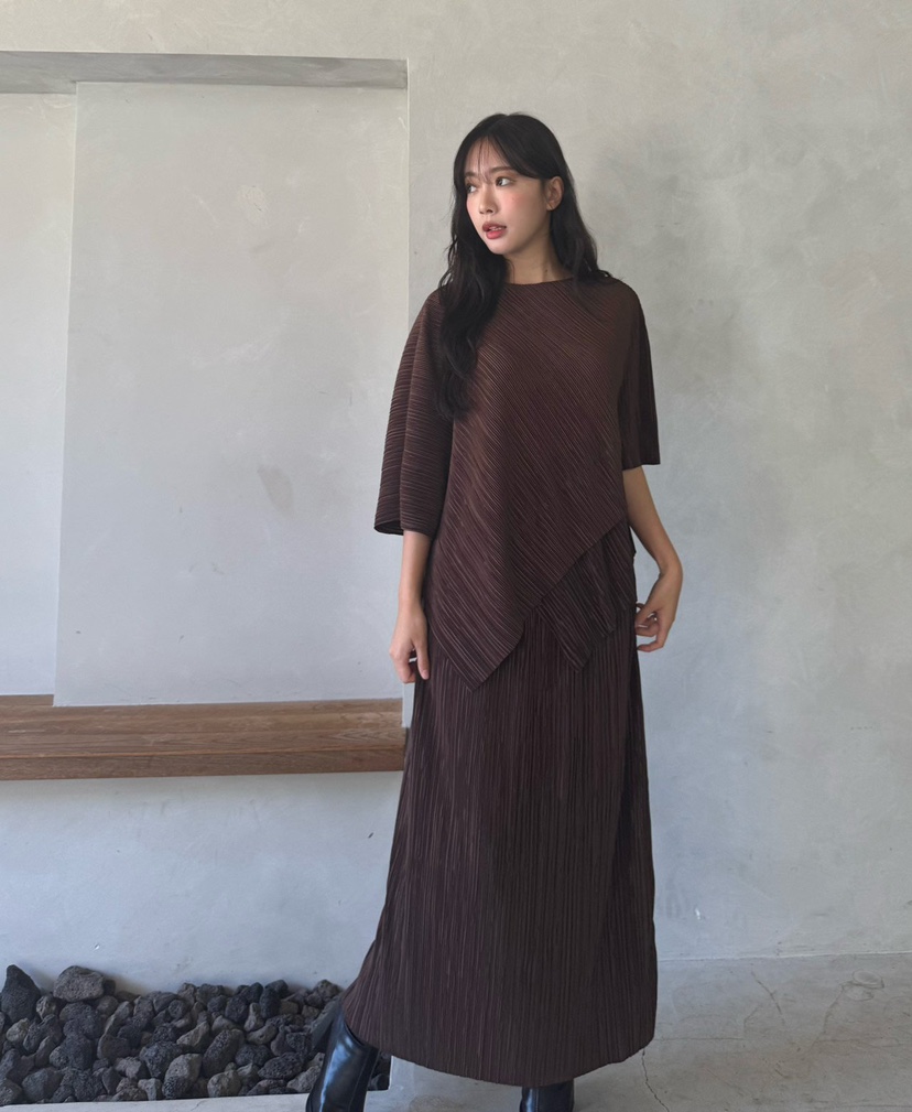 MARIGOLD東大門實拍女裝新款時尚人氣推薦熱賣休閑長裙褶裙MARIGOLD長裙