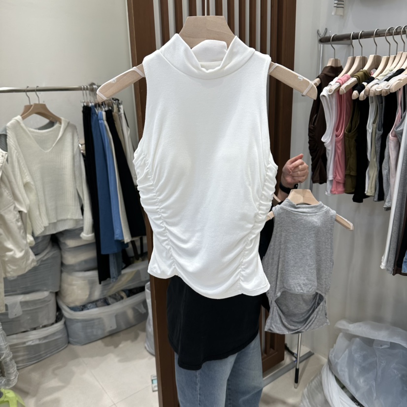 BLOOM-Q東大門直郵女士新品人氣熱賣時尚休閑吊帶背心褶皺J&C/J.BLANC吊帶/背心圖色1