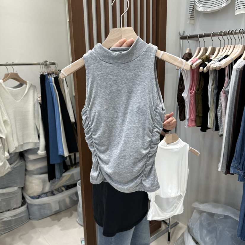 BLOOM-Q東大門直郵女士新品人氣熱賣時尚休閑吊帶背心褶皺J&C/J.BLANC吊帶/背心圖色2