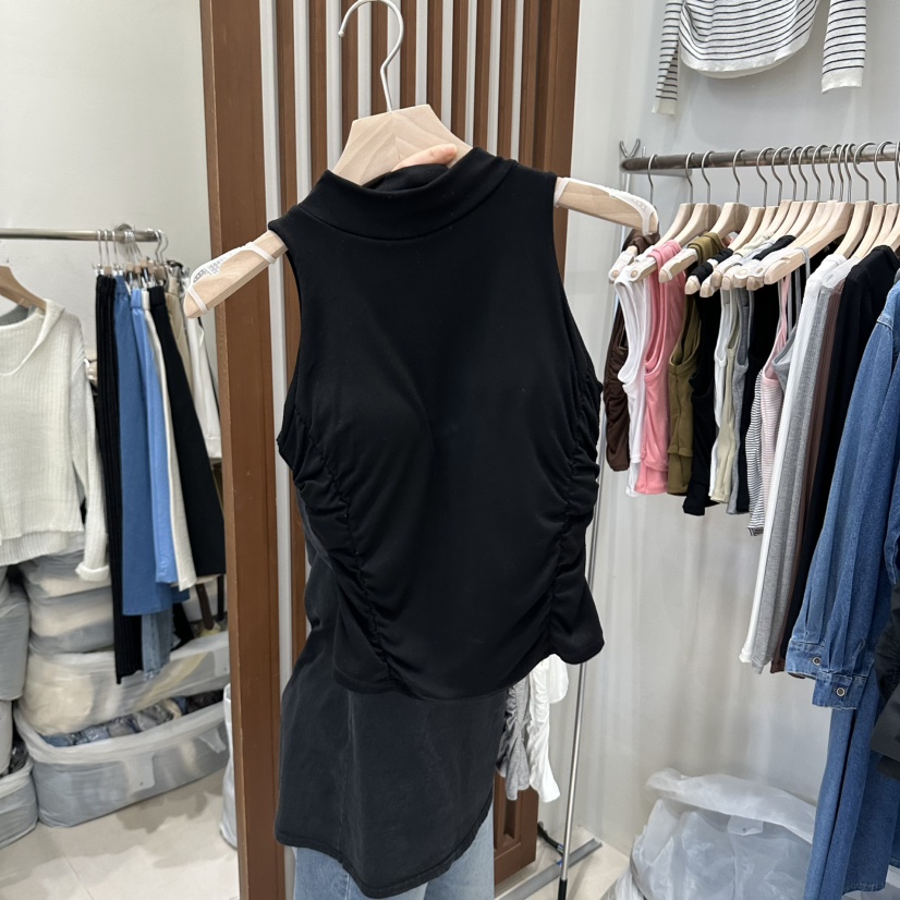 BLOOM-Q東大門直郵女士新品人氣熱賣時尚休閑吊帶背心褶皺J&C/J.BLANC吊帶/背心圖色3