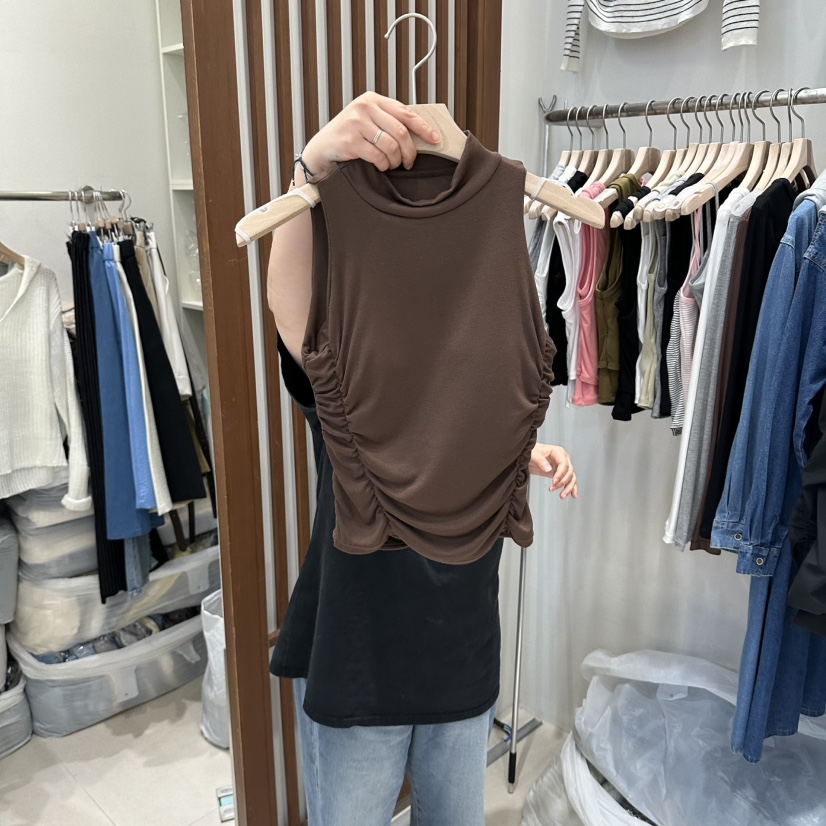 BLOOM-Q東大門直郵女士新品人氣熱賣時尚休閑吊帶背心褶皺J&C/J.BLANC吊帶/背心圖色4