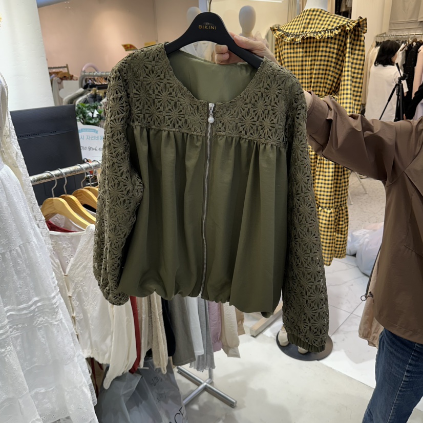 BIKINI東大門實拍女裝新品人氣休閑推薦真品夾克拉鏈珍珠BIKINI夾克圖色1