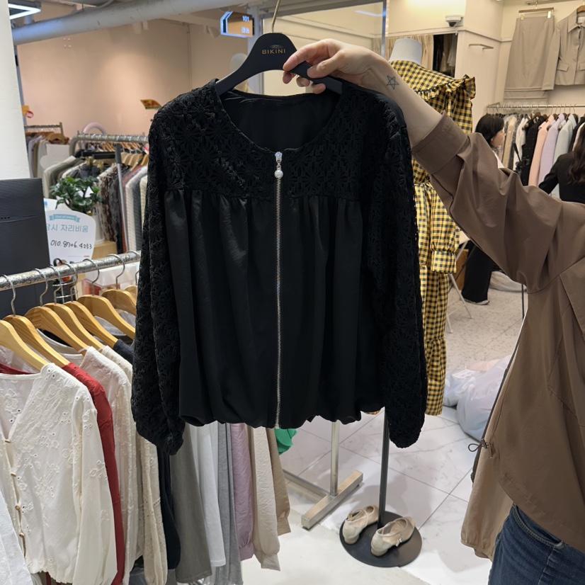 BIKINI東大門實拍女裝新品人氣休閑推薦真品夾克拉鏈珍珠BIKINI夾克圖色2