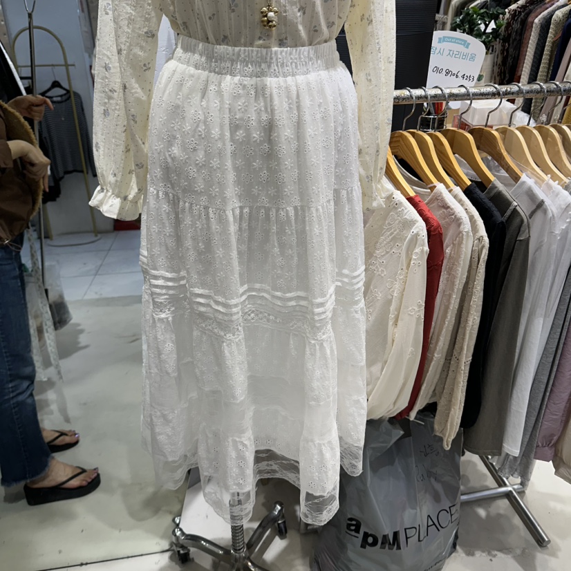 BIKINI韓國直郵女裝新品休閑時尚熱賣真品推薦人氣長裙孔眼BIKINI長裙圖色1