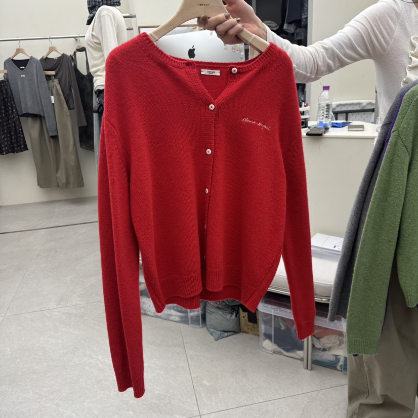 I MFACT韓國直郵女裝新款推薦真品人氣休閑時尚開衫刺繡I MFACT開衫圖色2