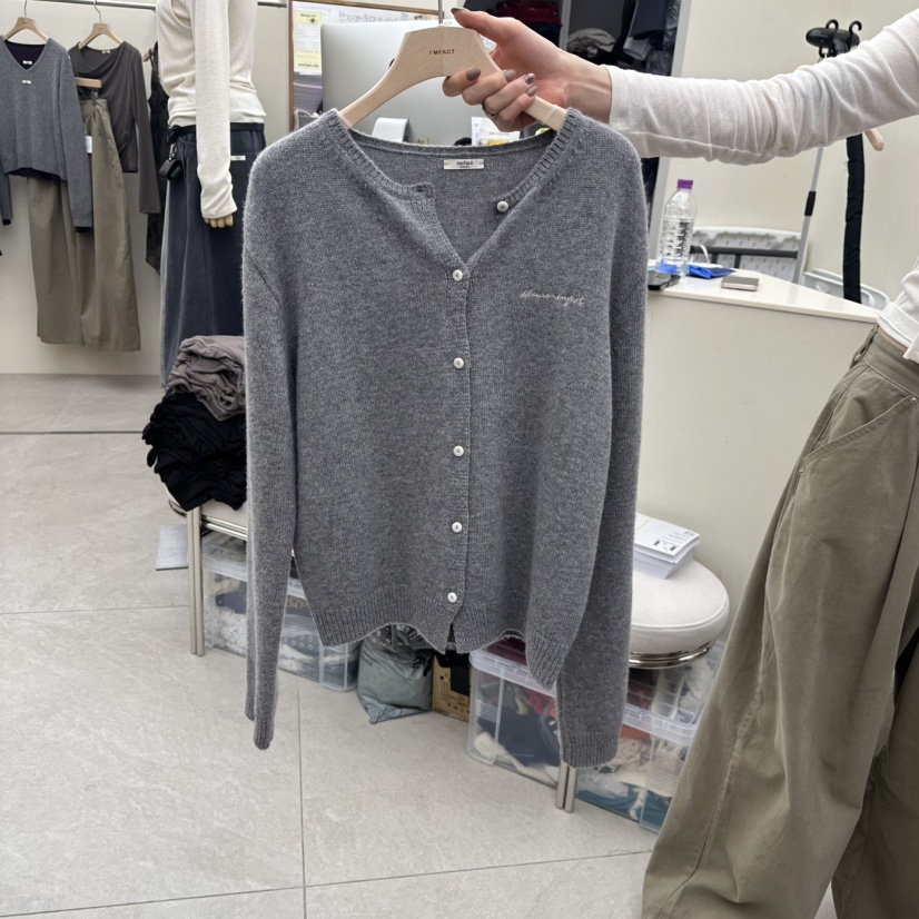 I MFACT韓國直郵女裝新款推薦真品人氣休閑時尚開衫刺繡I MFACT開衫圖色5