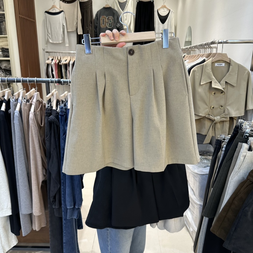 BLOOM-Q韓國直郵女士新品人氣時尚休閑熱賣真品短褲褶裥J&C/J.BLANC短褲圖色2
