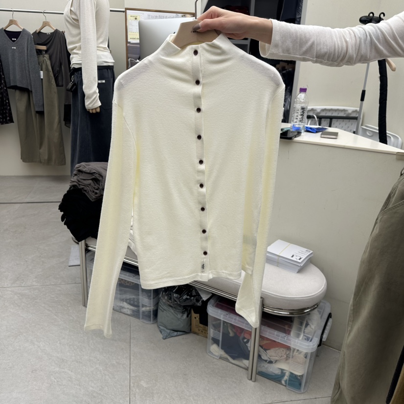 I MFACT韓國代購女裝新品熱賣真品人氣休閑開衫安哥拉紐扣I MFACT開衫圖色1