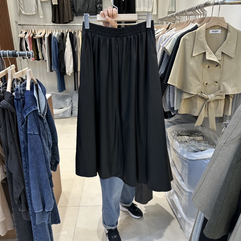 BLOOM-Q韓國代購女裝新品真品人氣推薦熱賣休閑長裙皮裙J&C/J.BLANC長裙