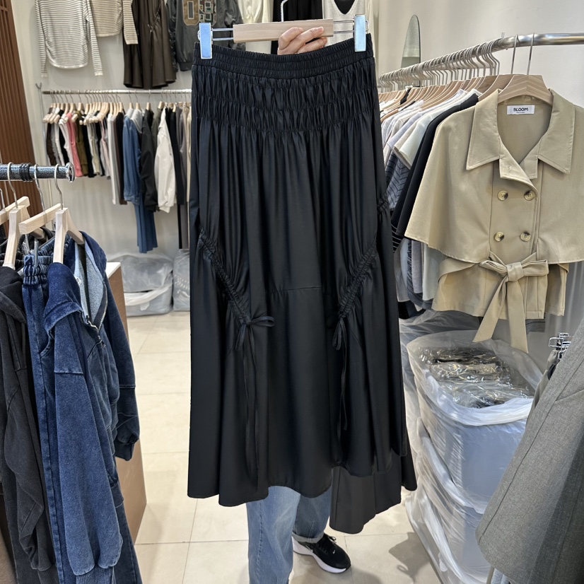 BLOOM-Q韓國代購女裝新品真品人氣推薦熱賣休閑長裙皮裙J&C/J.BLANC長裙圖色3黑色
