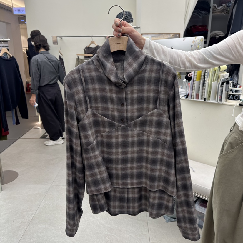 I MFACT東大門代購女裝新品休閑熱賣時尚人氣推薦套裝格子I MFACT套裝圖色1棕色