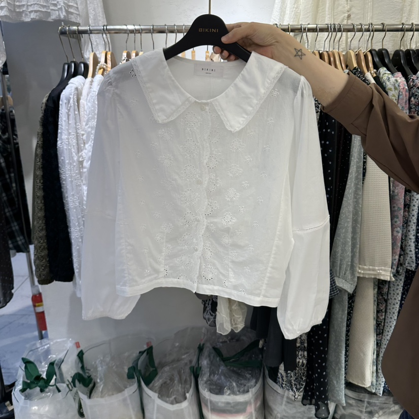 BIKINI韓國代購女士新款真品休閑推薦人氣熱賣襯衫蕾絲衫BIKINI襯衫/蕾絲衫圖色1