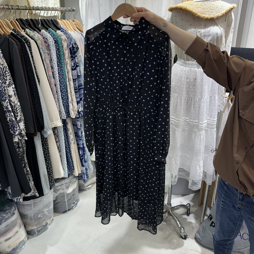 BIKINI韓國直郵女士新品真品時尚人氣休閑連衣裙不含配飾BIKINI連衣裙圖色2黑色