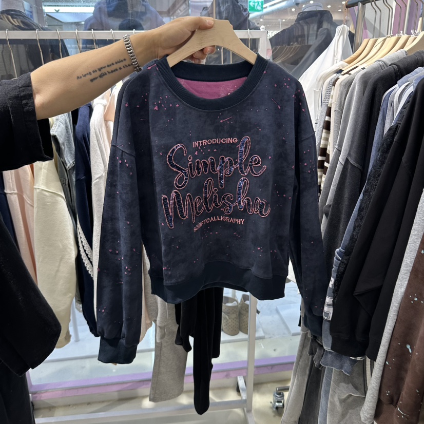 JH.STUDIO-Q東大門實拍女裝新品休閑真品時尚衛衣字母復古JH.STUDIO-Q衛衣圖色2
