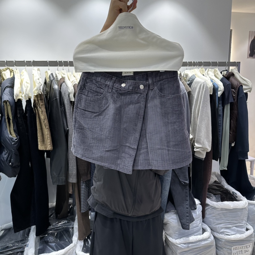 HELVETICA PLUS東大門實拍女裝新品真品短裙裹身裙燈芯絨HELVETICA短裙圖色2