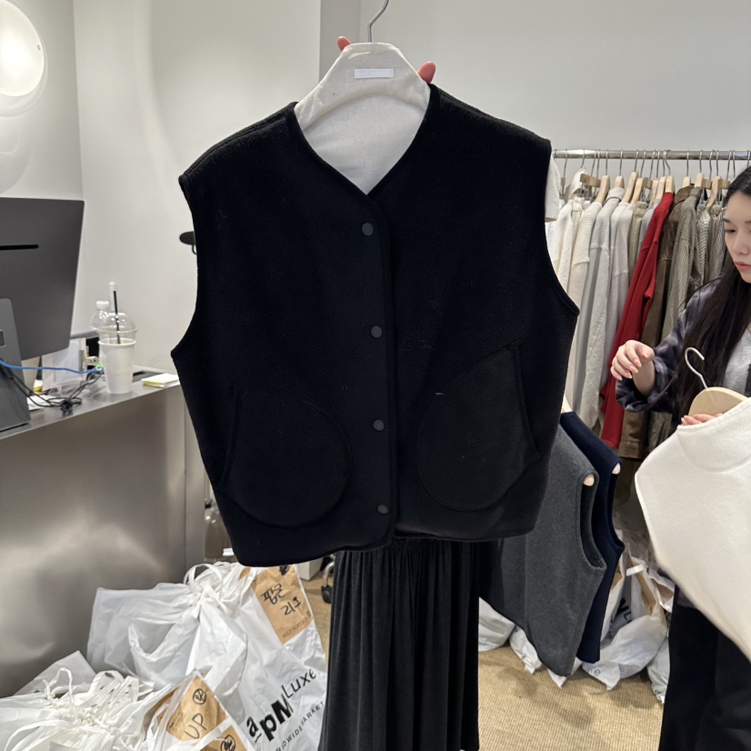 SELF SERVICE/MASOF韓國代購女裝新品推薦時尚休閑馬甲SELF SERVICE/MASOF馬甲圖色4黑色