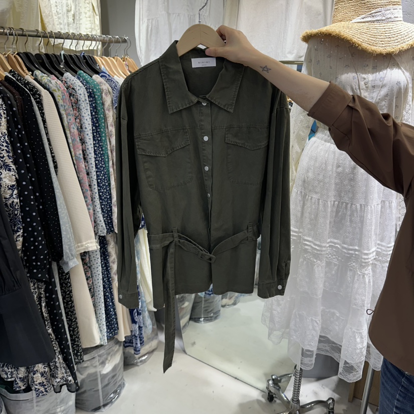 BIKINI東大門實拍女裝新款休閑真品熱賣推薦人氣夾克含腰帶BIKINI夾克圖色2