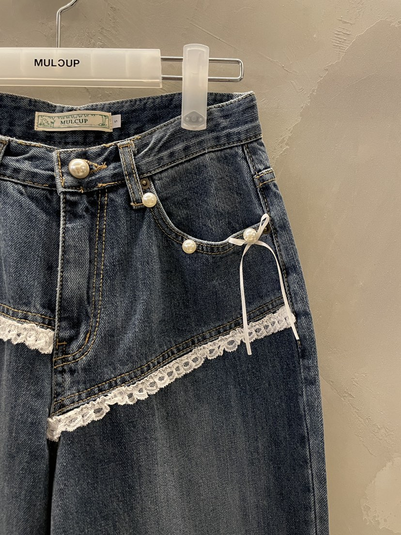 MULCUP東大門實拍女士新品真品推薦人氣休閑熱賣時尚牛仔褲MULCUP牛仔褲