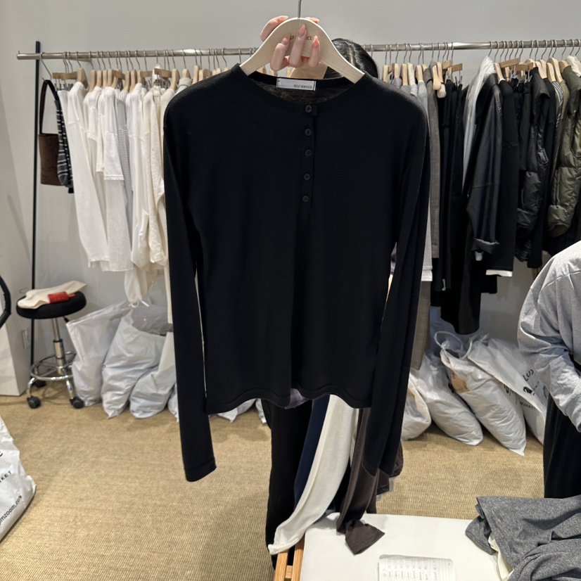 SELF SERVICE/MASOF東大門實拍女裝新品休閑人氣長袖T恤SELF SERVICE/MASOF長袖T恤圖色5黑色