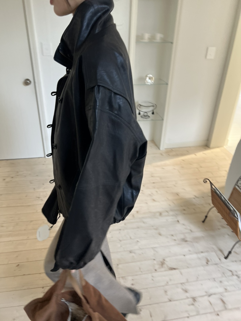 ME MO東大門實拍女裝新款時尚推薦真品休閑人氣皮衣豹紋ME MO皮衣
