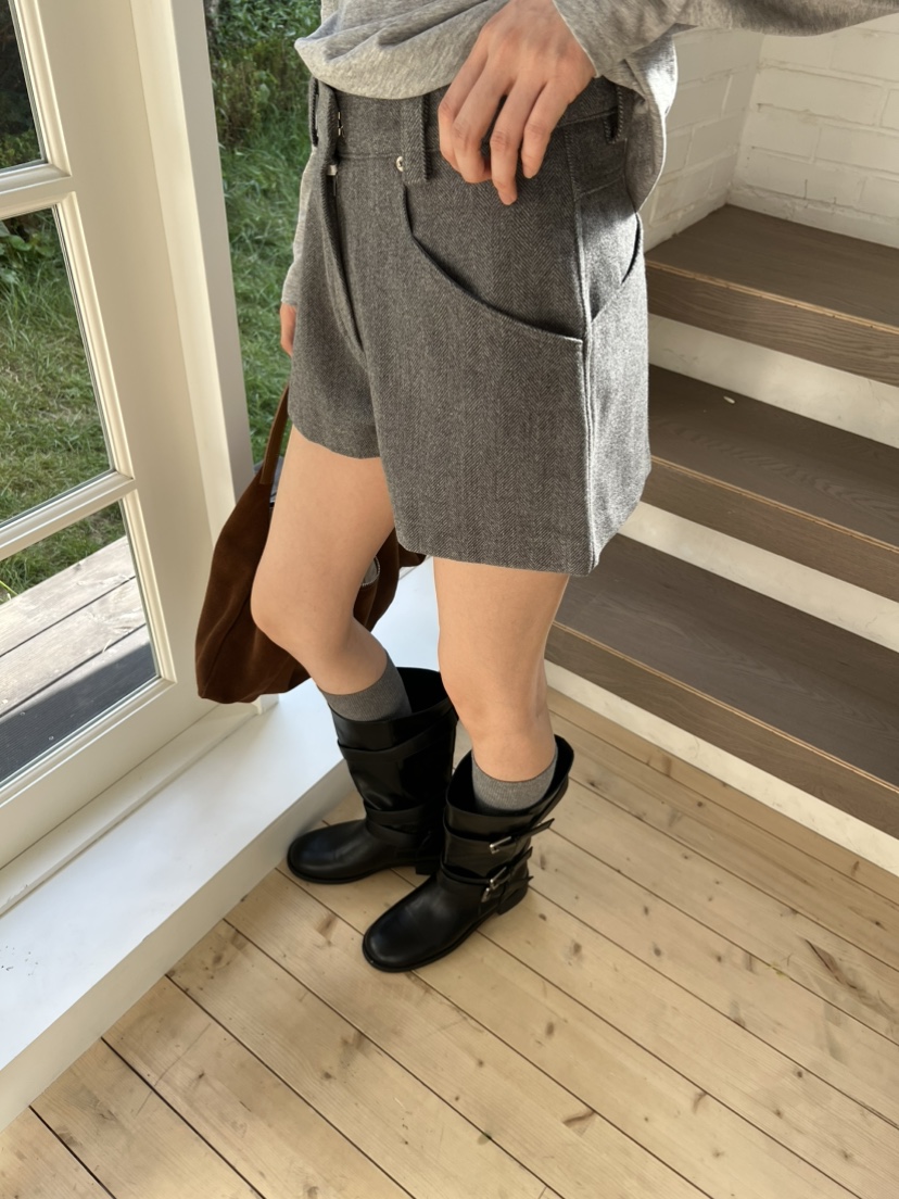 ME MO東大門代購女士新款時尚真品人氣休閑熱賣短褲人字紋ME MO短褲