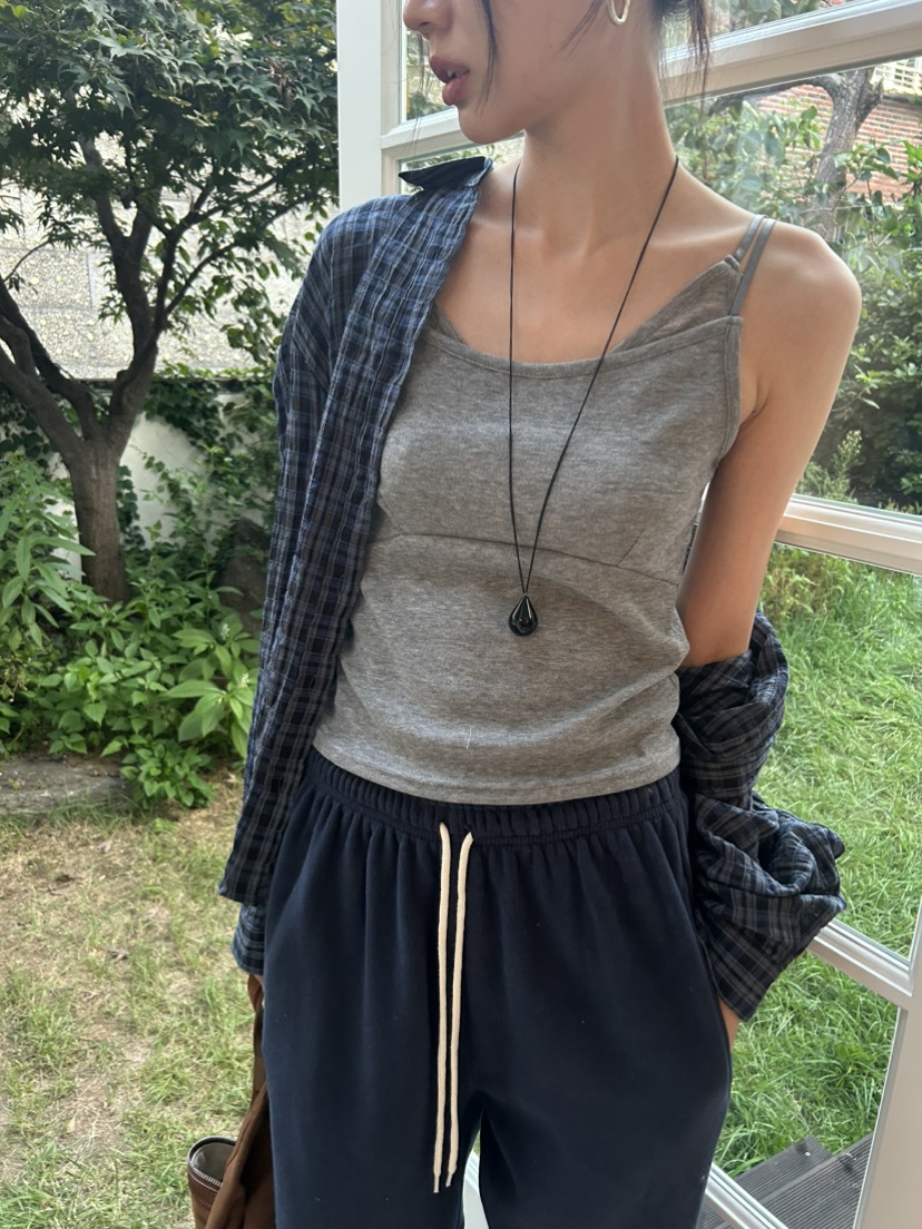 ME MO東大門實拍女士新款時尚真品吊帶背心不含撞色無袖ME MO吊帶/背心圖色4