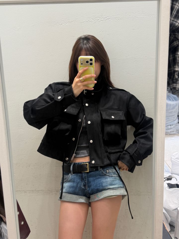 mars韓國代購女裝新品休閑推薦熱賣人氣時尚真品夾克腰帶mars夾克