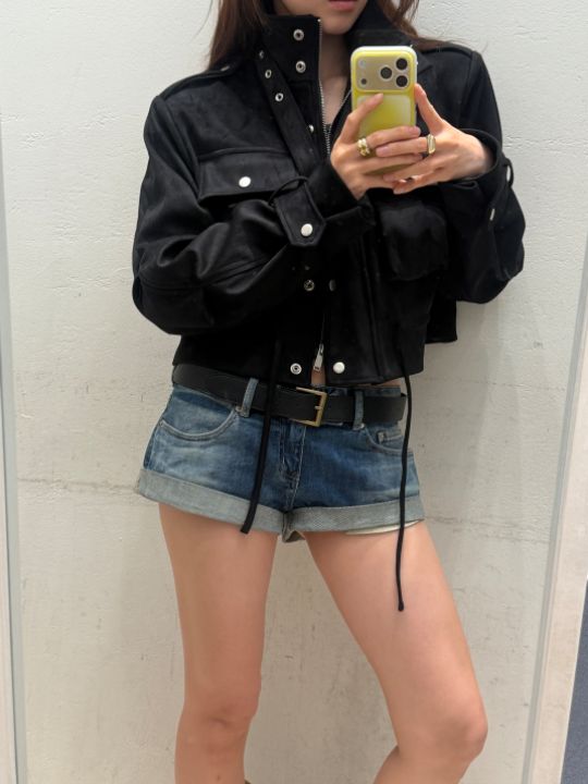 mars韓國代購女裝新品休閑推薦熱賣人氣時尚真品夾克腰帶mars夾克