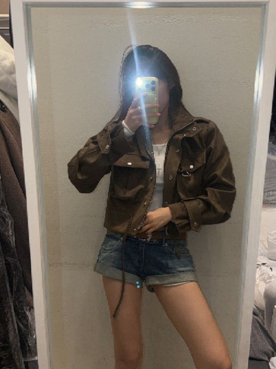 mars韓國代購女裝新品休閑推薦熱賣人氣時尚真品夾克腰帶mars夾克
