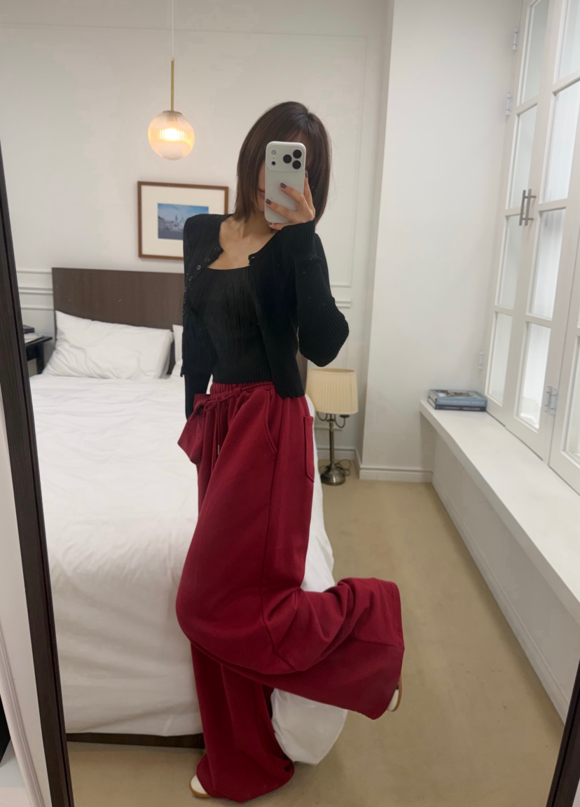 ODD FOCOUS東大門實拍女裝新款推薦休閑人氣休閑褲口袋毛圈ODD FOCOUS休閑褲