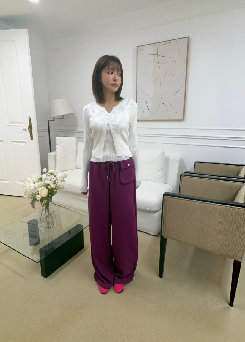 ODD FOCOUS東大門實拍女裝新款推薦休閑人氣休閑褲口袋毛圈ODD FOCOUS休閑褲