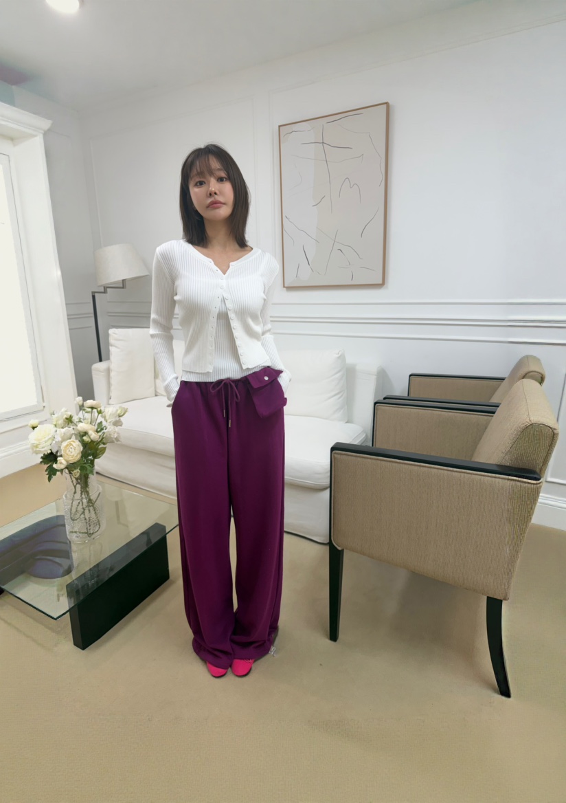 ODD FOCOUS東大門實拍女裝新款推薦休閑人氣休閑褲口袋毛圈ODD FOCOUS休閑褲