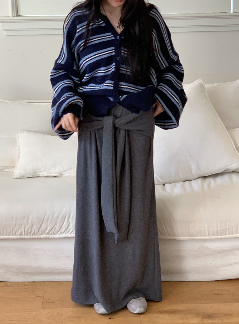 MOMENTUM韓國代購女裝新款真品人氣時尚推薦開衫復古條紋MOMENTUM開衫