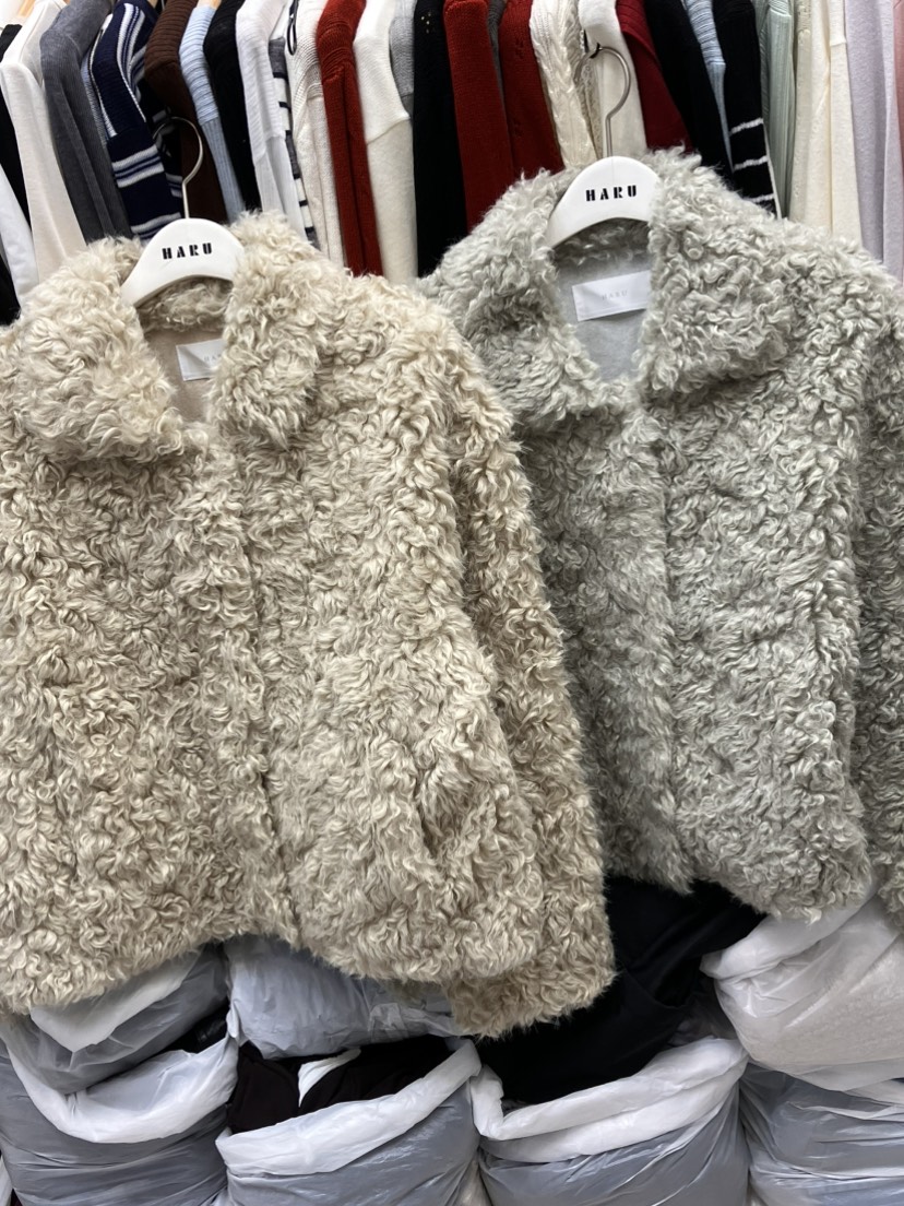HARU東大門代購女士新款休閑推薦真品時尚熱賣短款大衣皮草HARU短款大衣