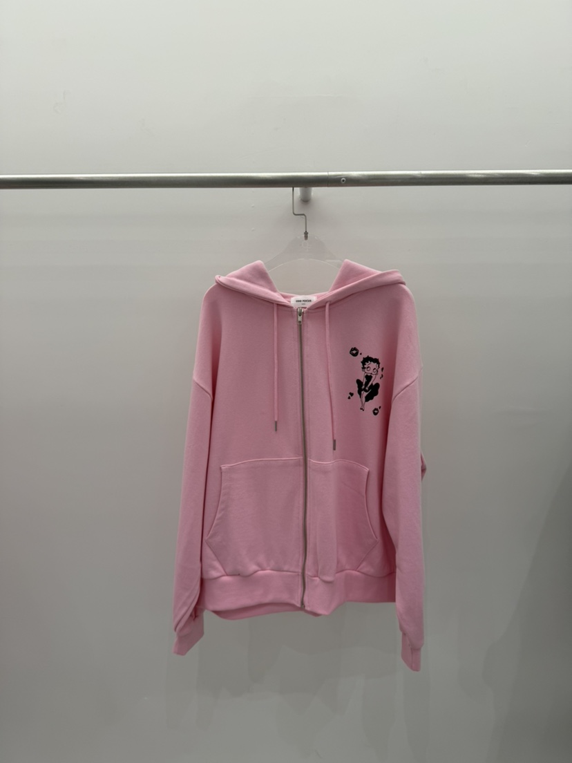 ODD FOCOUS韓國直郵女士新品推薦熱賣休閑衛衣拉鏈連帽衫ODD FOCOUS衛衣圖色1