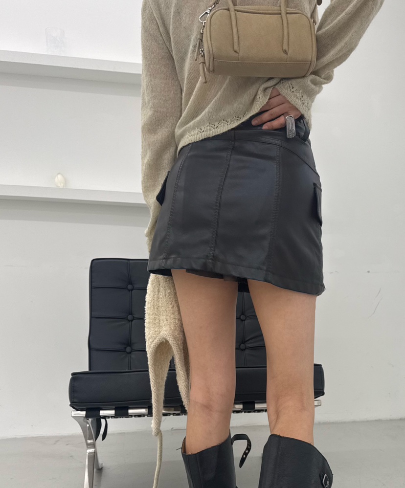 DENVER東大門直郵女士新款真品推薦人氣時尚熱賣短裙豬皮DENVER短裙