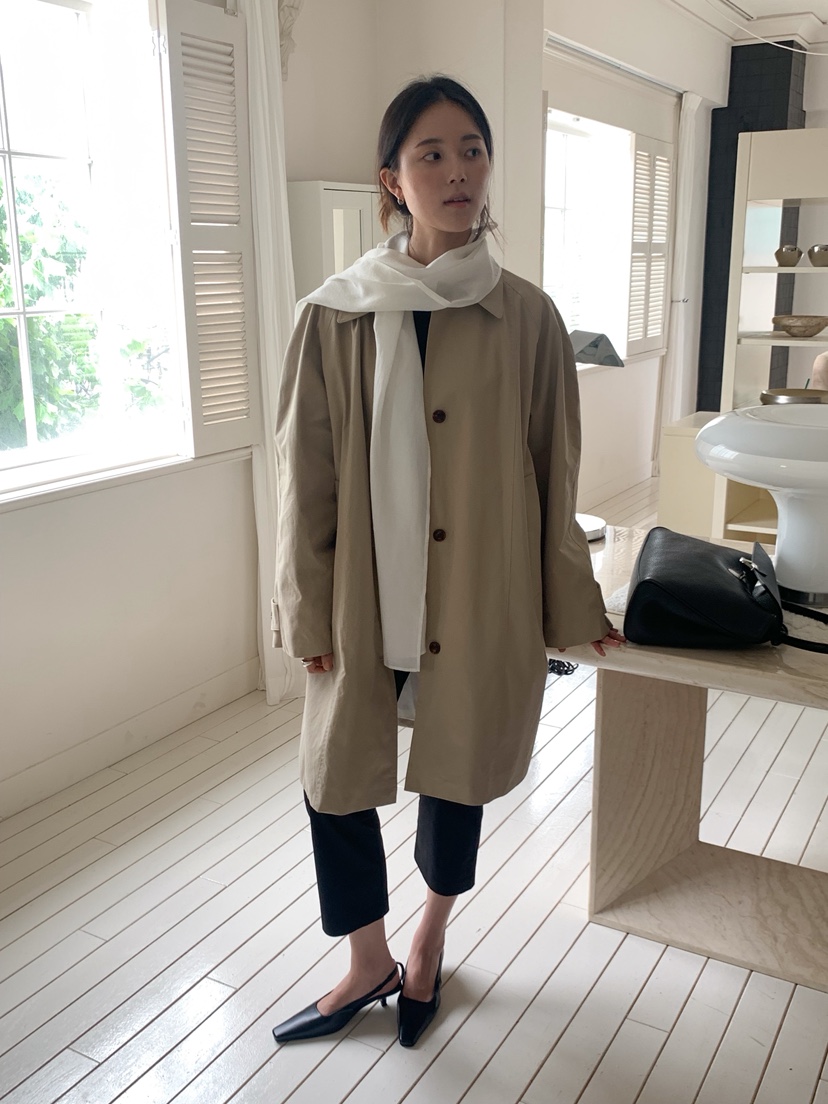 PAIR/RE STOC東大門直郵女士新品時尚長款風衣不含圍巾PAIR/RE STOC長款風衣圖色2