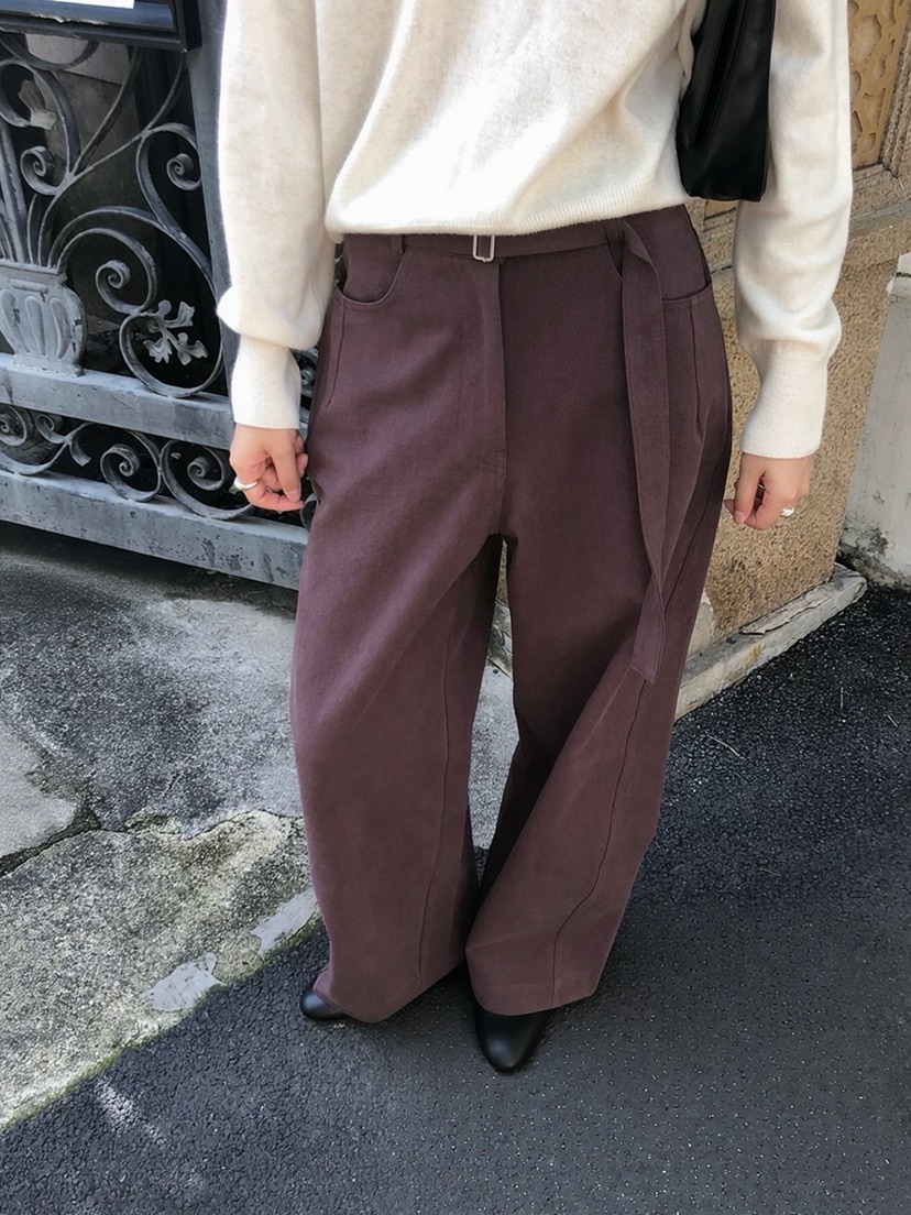 PAIR/RE STOC東大門實拍女裝新款時尚休閑休閑褲含腰帶PAIR/RE STOC休閑褲圖色1