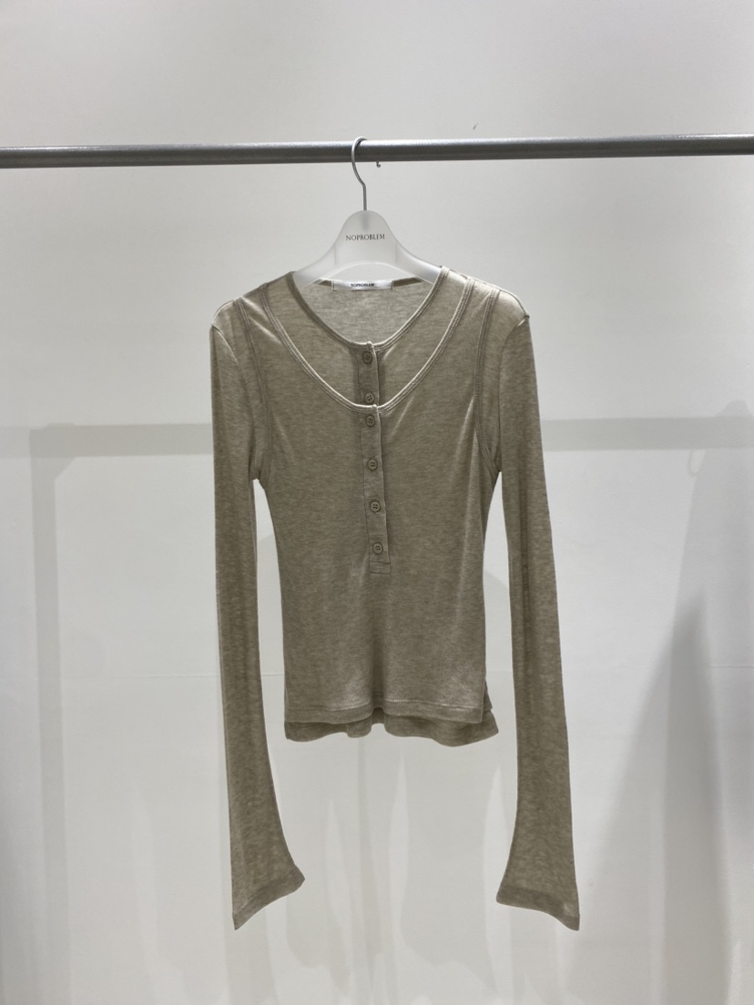 NOPROBLEM東大門代購女裝新款休閑真品人氣時尚熱賣長袖T恤NOPROBLEM長袖T恤圖色2