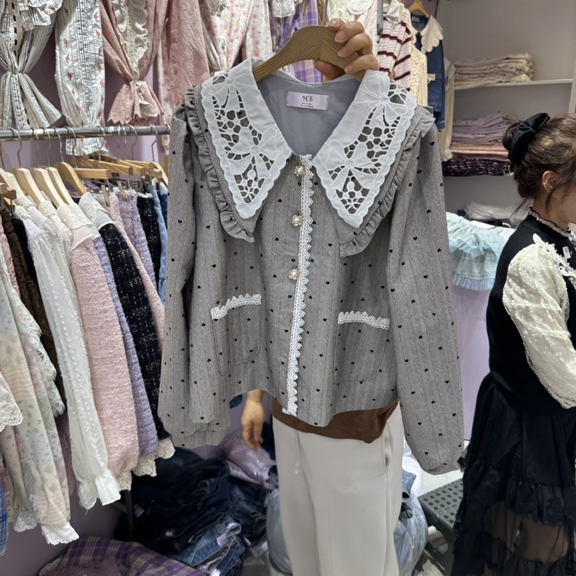 MS東大門代購女裝新款休閑人氣熱賣時尚推薦真品襯衫蕾絲衫MS襯衫/蕾絲衫圖色2