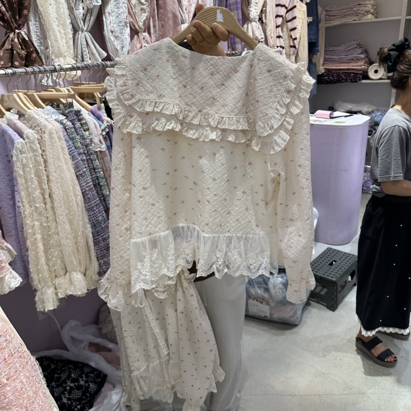 MS韓國直郵女士新品人氣熱賣時尚推薦真品休閑襯衫蕾絲衫MS襯衫/蕾絲衫