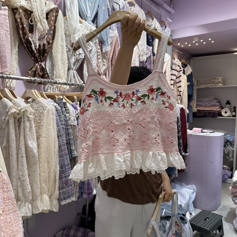 MS東大門代購女裝新品真品休閑熱賣人氣推薦吊帶背心翻領MS吊帶/背心圖色2