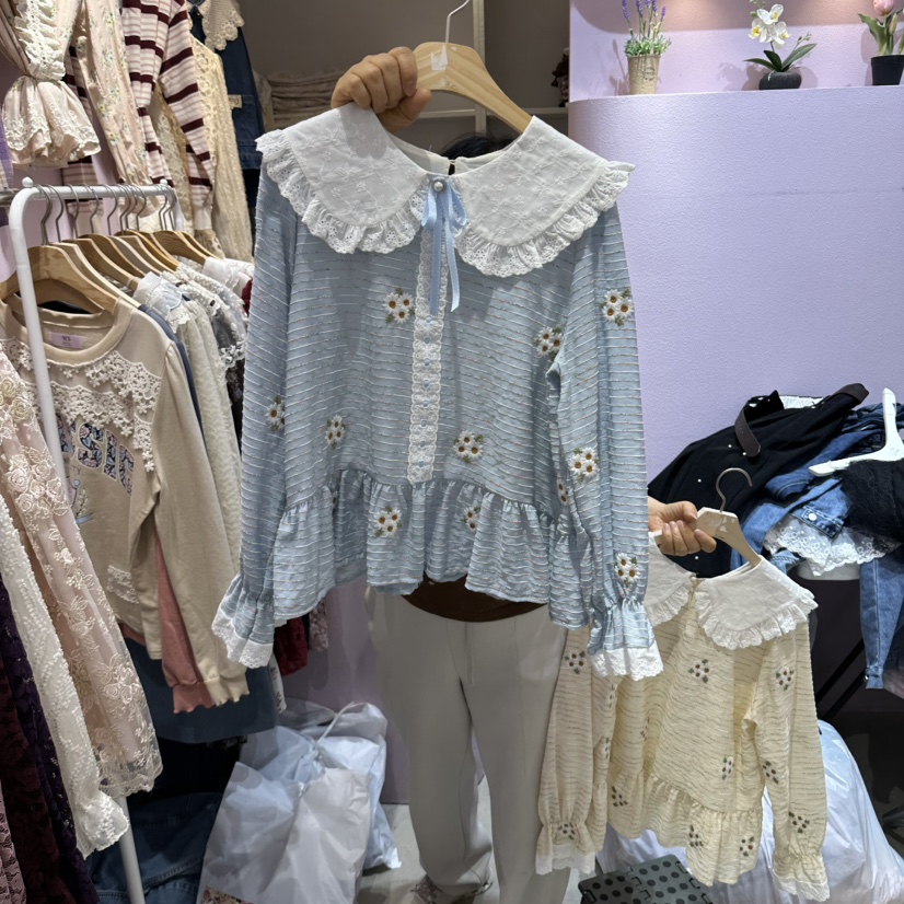 MS韓國代購女裝新品時尚人氣休閑真品推薦熱賣襯衫蕾絲衫MS襯衫/蕾絲衫圖色1