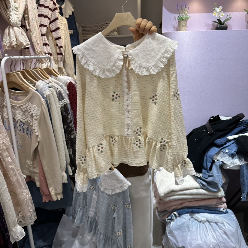 MS韓國代購女裝新品時尚人氣休閑真品推薦熱賣襯衫蕾絲衫MS襯衫/蕾絲衫圖色2