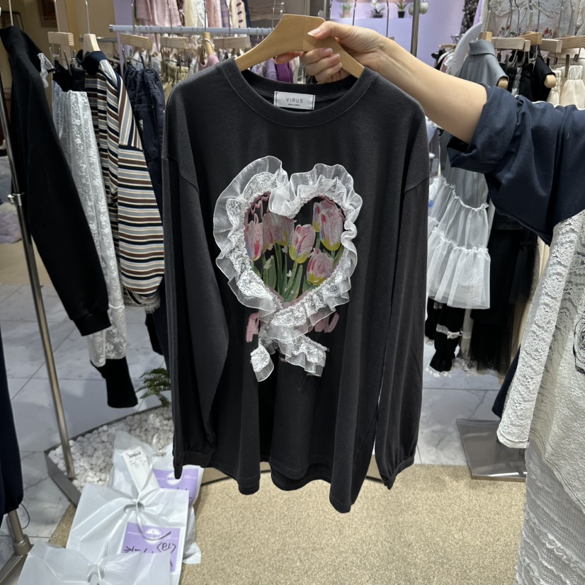 VIRUS東大門實拍女士新款人氣時尚真品休閑熱賣推薦長袖T恤VIRUS長袖T恤圖色2